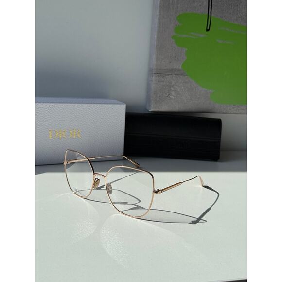 NEW Dior GemDiorO B1U Eyeglasses Frames in Rose Gold - Picture 3 of 8